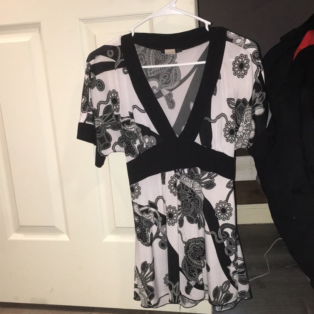 Black and white blouse